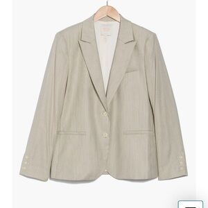 TWP Boyfriend Blazer with Zippers, Lark/White S